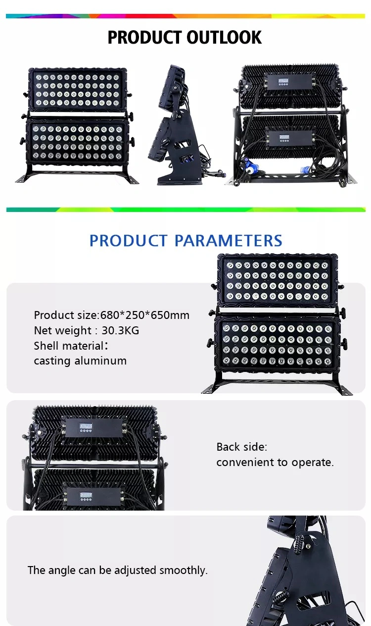 96 Light 96PCS 10W Wall Washer 960W 96X10W 4in1 DMX City Color LED Outdoor