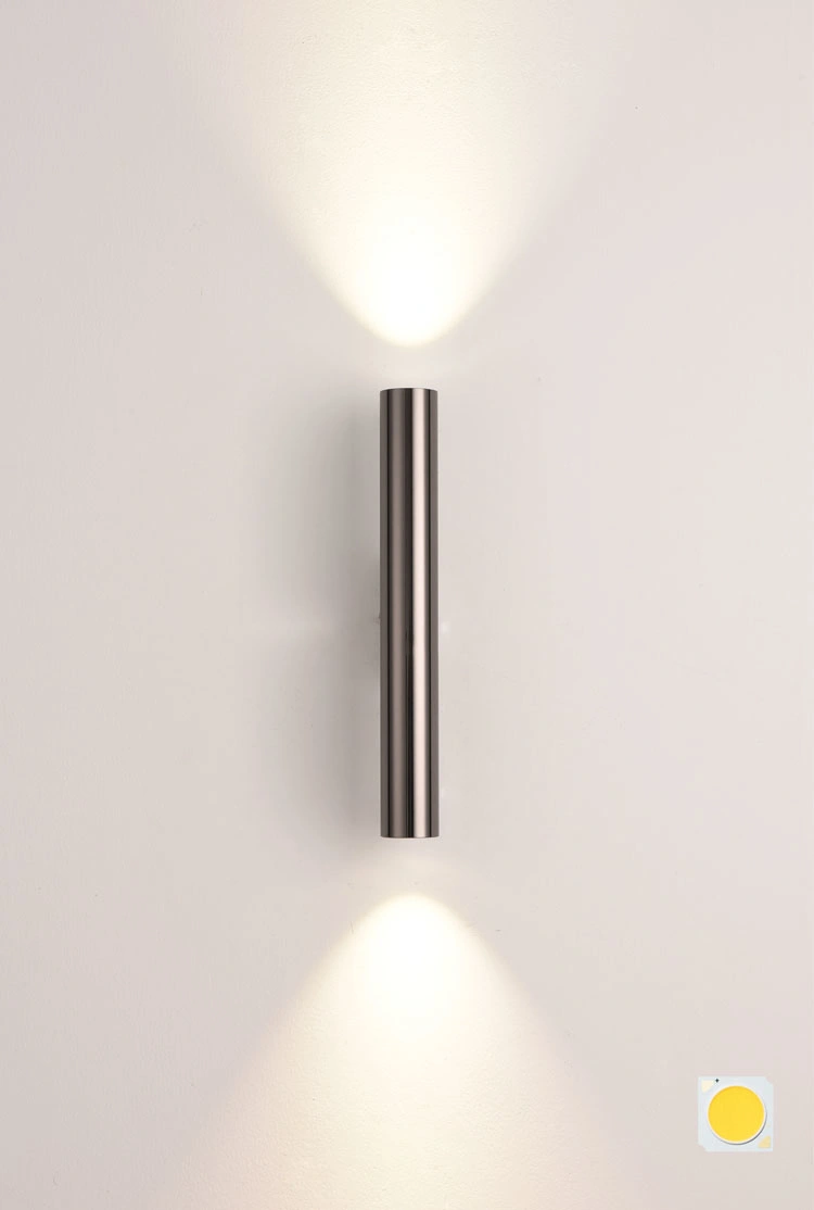 15W IP44 Wall Mounted Hallway Sconce LED Villa Hotel Building Aluminum Long Tube Electroplated Pearl Black, Gold and Sand Gold LED Wall Light