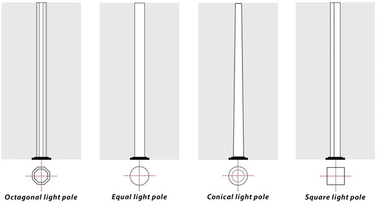 Smart Double Arm Metal Aluminum Electric 6m 8m Lighting Used Galvanized Steel Street Light Pole