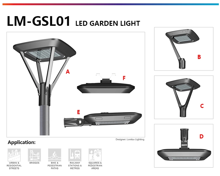 20W-120W Die Casting Aluminum IP66 Waterproof ENEC+ SAA RoHS Certificates LED Garden Park Light Manufaturer